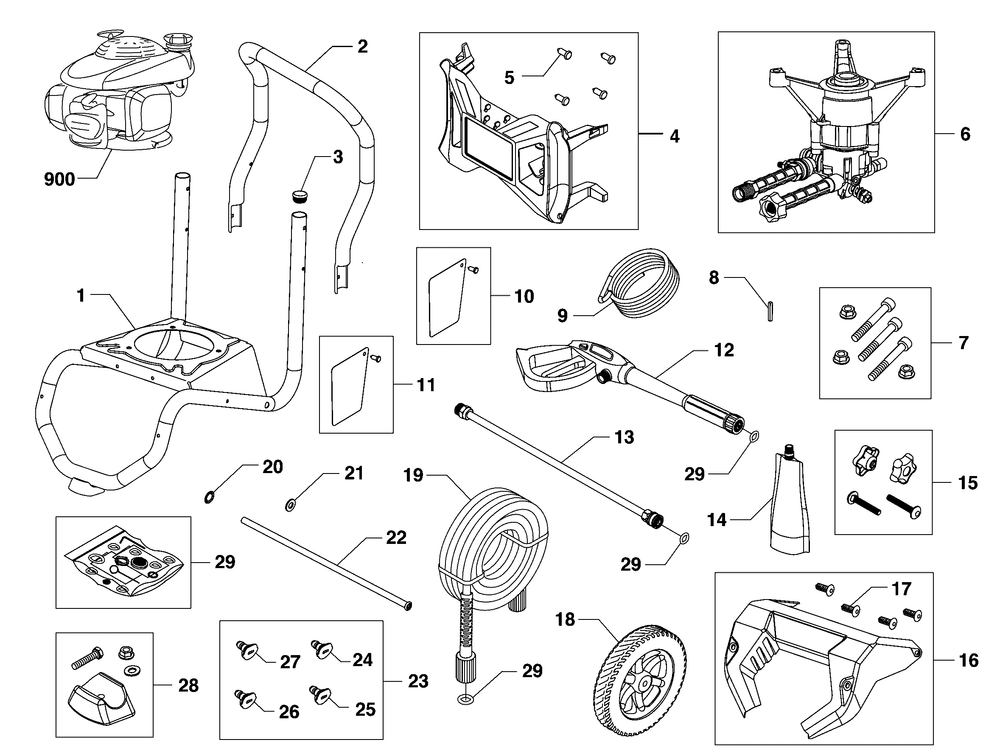 Main Unit (80086234) Diagram and Parts List for 020778-00  Briggs and Stratton Pressure Washer